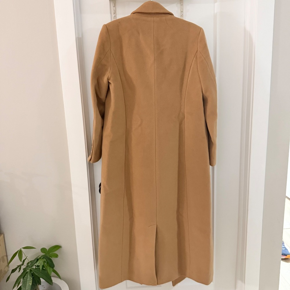 Quince Wool Cashmere Tailored Long Coat Caramel Tan M NEW Minimalist Quiet Lux - Picture 5 of 8